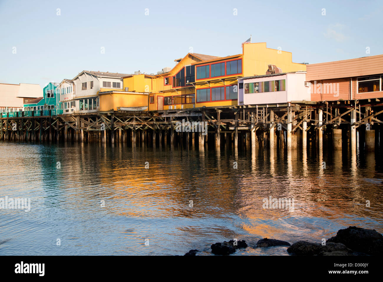 Vecchio Pontile del Pescatore a Monterey in California, Stati Uniti d'America, STATI UNITI D'AMERICA Foto Stock