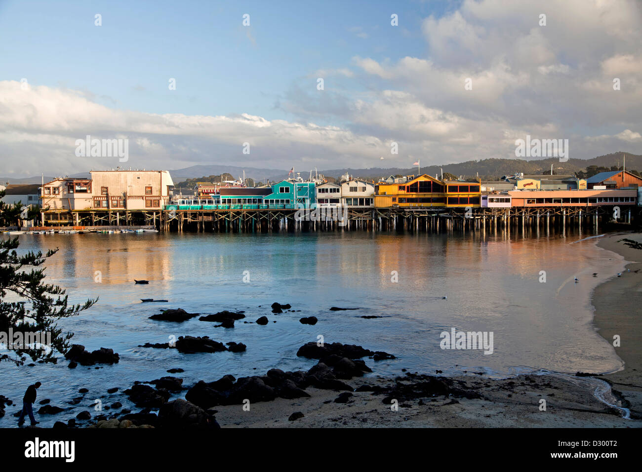 Vecchio Pontile del Pescatore a Monterey in California, Stati Uniti d'America, STATI UNITI D'AMERICA Foto Stock