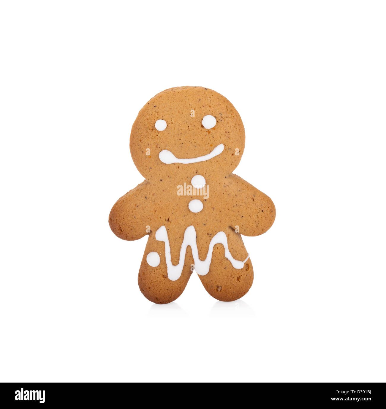 Gingerbread Man isolati su sfondo bianco Foto Stock