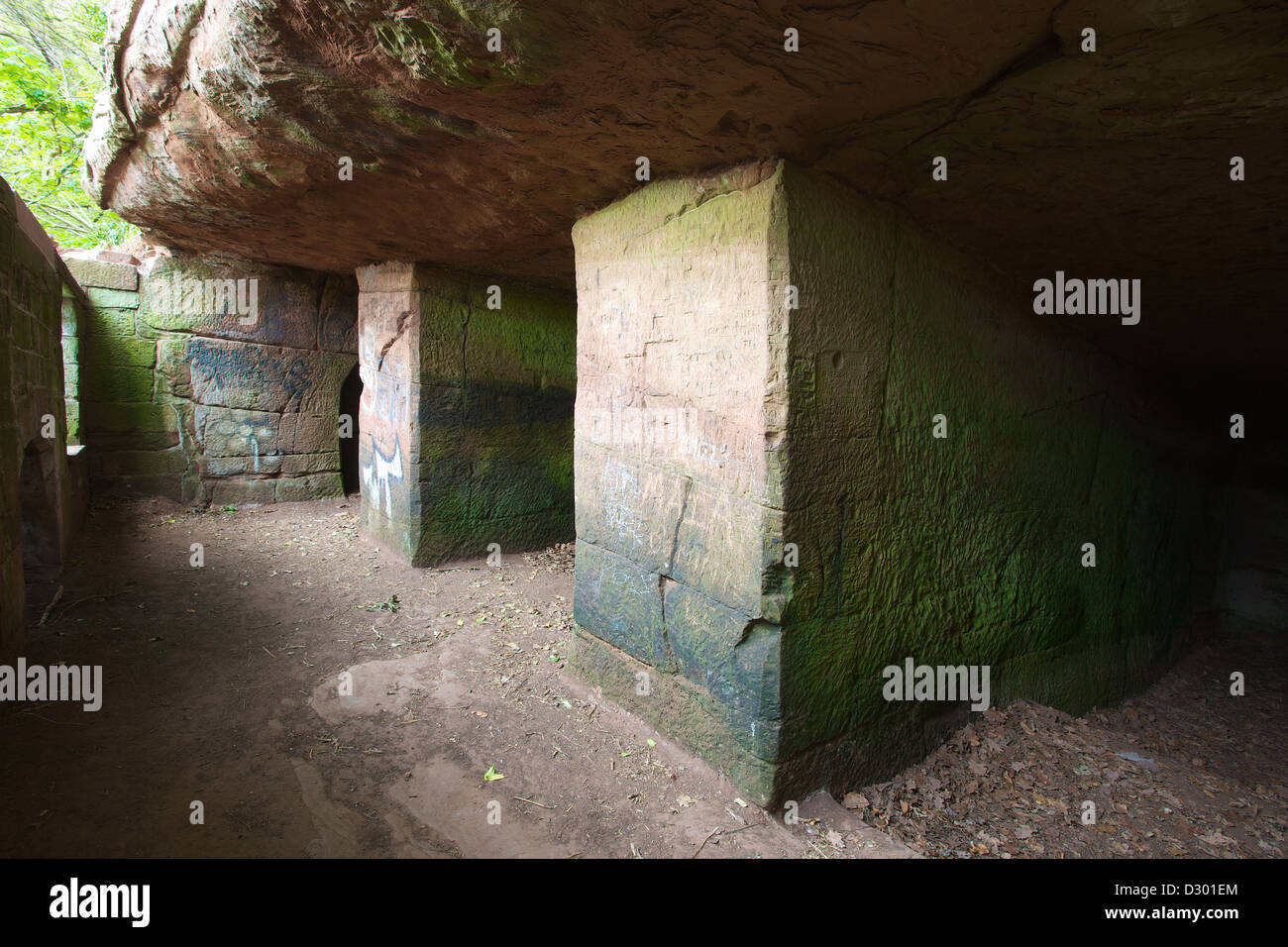 Wetheral Priory grotte artificiali Cumbria Inghilterra Regno KingdomGreat Gran Bretagna Foto Stock