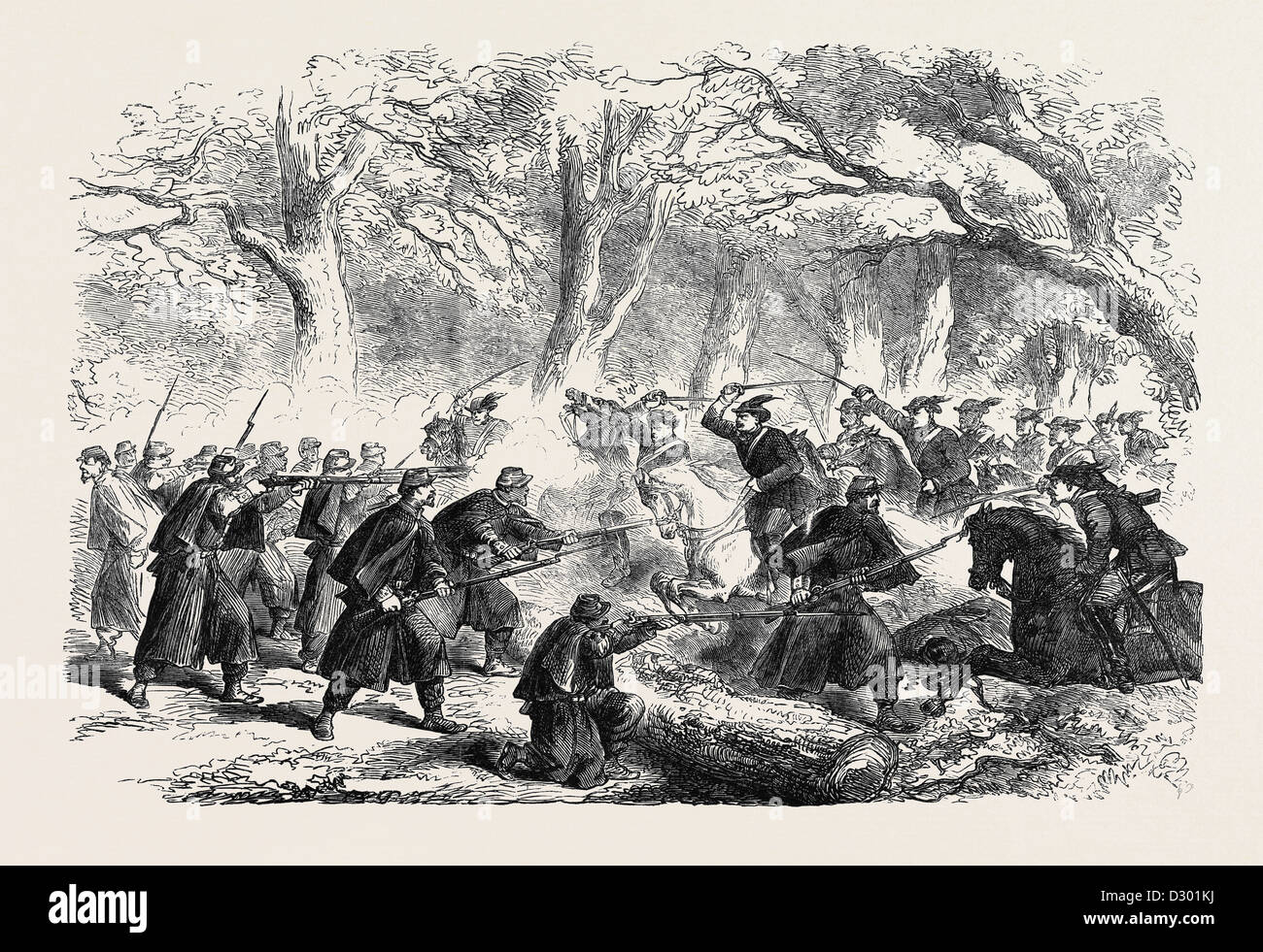 La GUERRA CIVILE IN AMERICA: SKIRMISH VICINO A CADERE LA CHIESA VIRGINIA 21 DICEMBRE 1861 Foto Stock