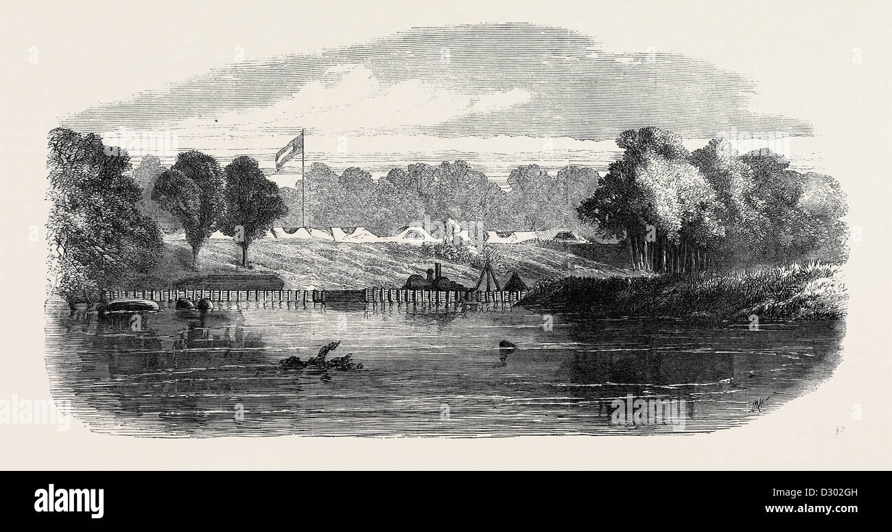 La GUERRA CIVILE IN AMERICA: DRURY'S BLUFF un confederato POSIZIONE SUL FIUME JAMES vicino al richmond 1862 Foto Stock