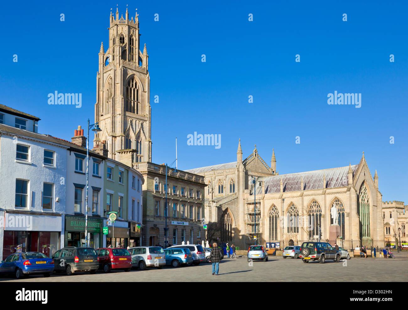 Il moncone di Boston o St Botolph's chiesa e luogo di mercato Boston Lincolnshire Inghilterra GB UK EU Europe Foto Stock