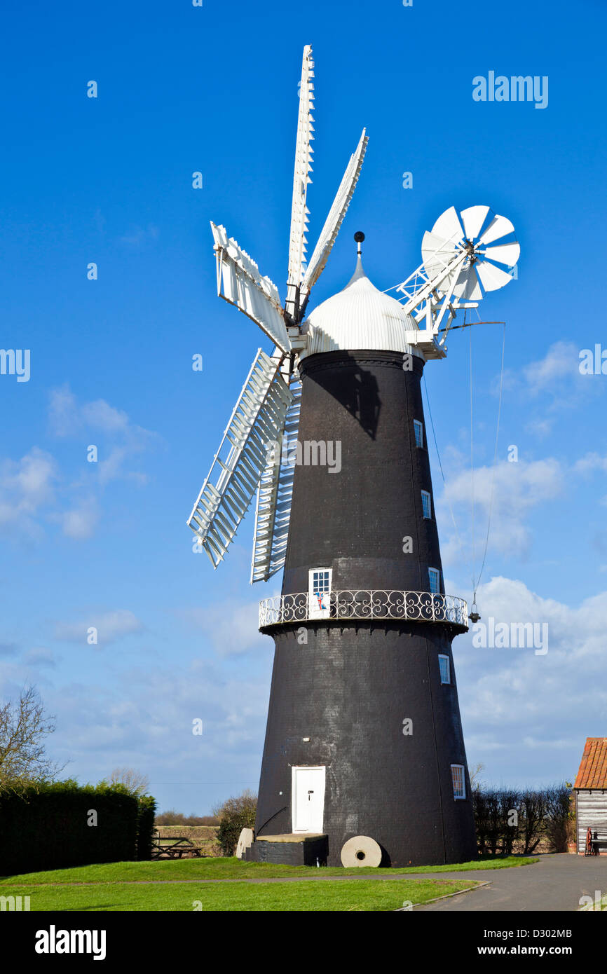 Sibsey Trader mulino a vento Sibsey villaggio East Lindsay Lincolnshire Inghilterra Regno Unito GB Europa Foto Stock