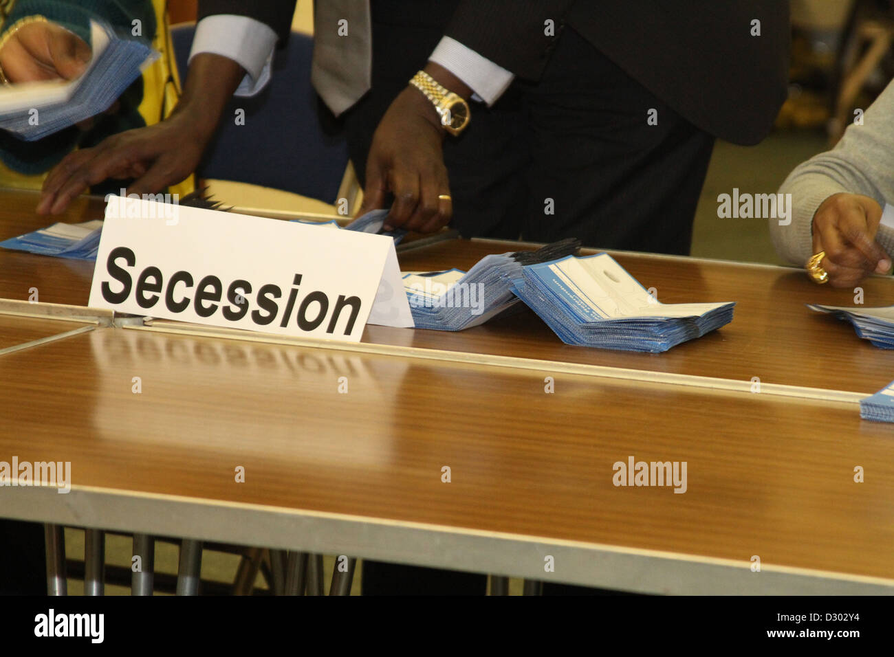 Il sud Sudan Referendum, Londra stazione di polling, Gennaio 2011 Foto Stock