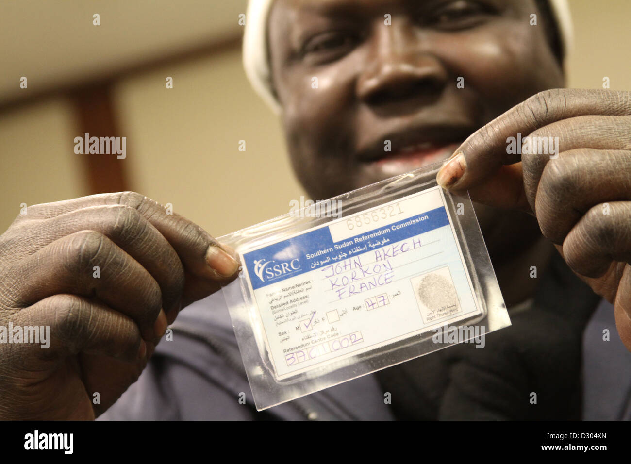 Il sud Sudan Referendum, Londra stazione di polling, Gennaio 2011 Foto Stock