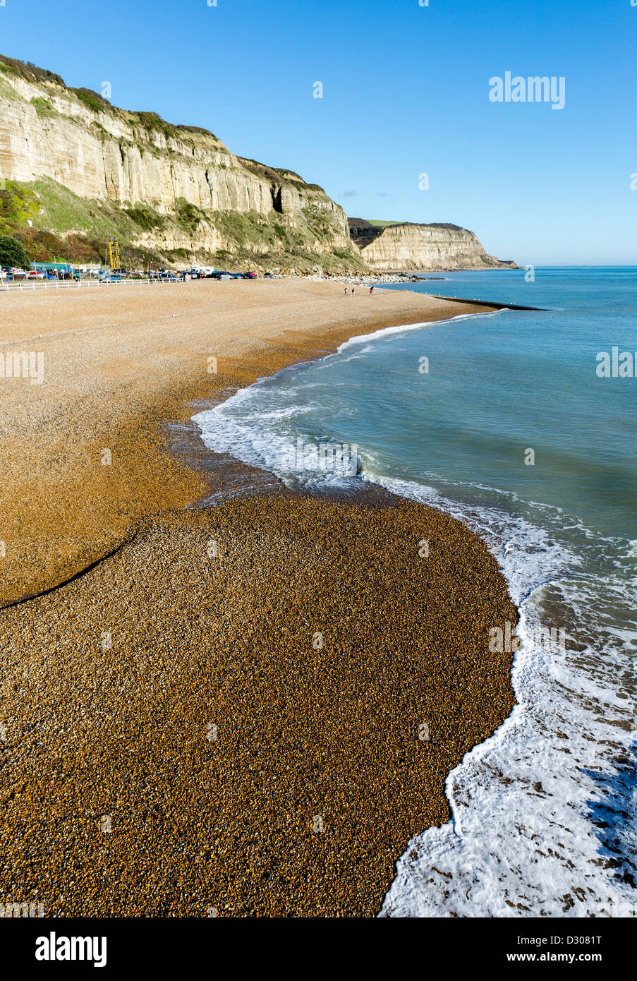 Spiaggia di Hastings nell'East Sussex, Inghilterra, Regno Unito Foto Stock