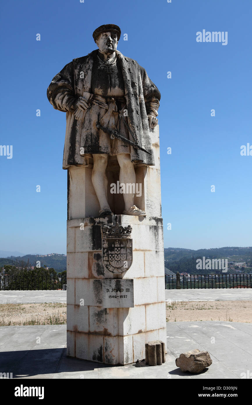 Statua di re Dom João III (1502 - 1557) di Coimbra, in Portogallo. T Foto Stock