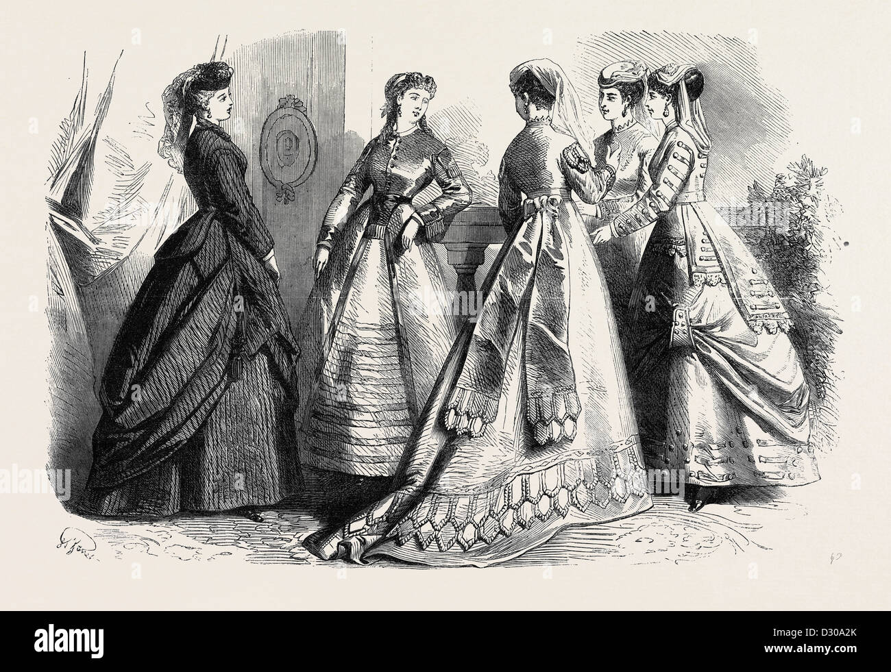Moda di Parigi per il mese di ottobre in FRANCIA 1867 Foto Stock