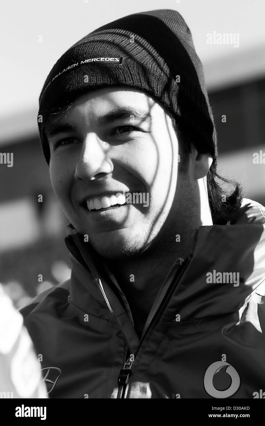 Jerez de la frontera, Spagna. 5 febbraio 2013. Motorsports: FIA Formula One World Championship 2013, F1 Test Jerez, Sergio Perez (MEX, Vodafone McLaren Mercedes), Credit: dpa picture alliance / Alamy Live News Foto Stock