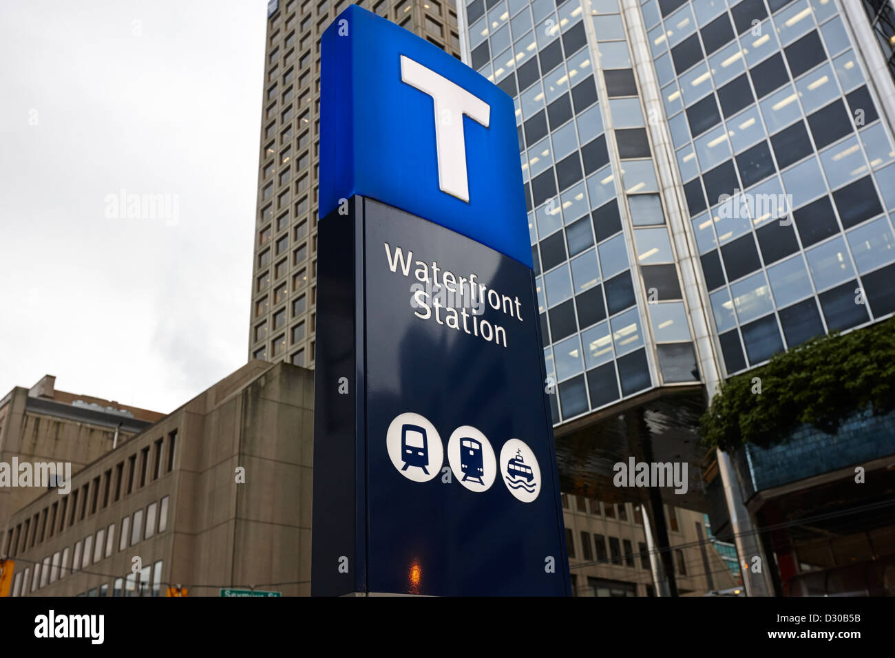 Waterfront ferrovia stazione ferroviaria Vancouver BC Canada Foto Stock