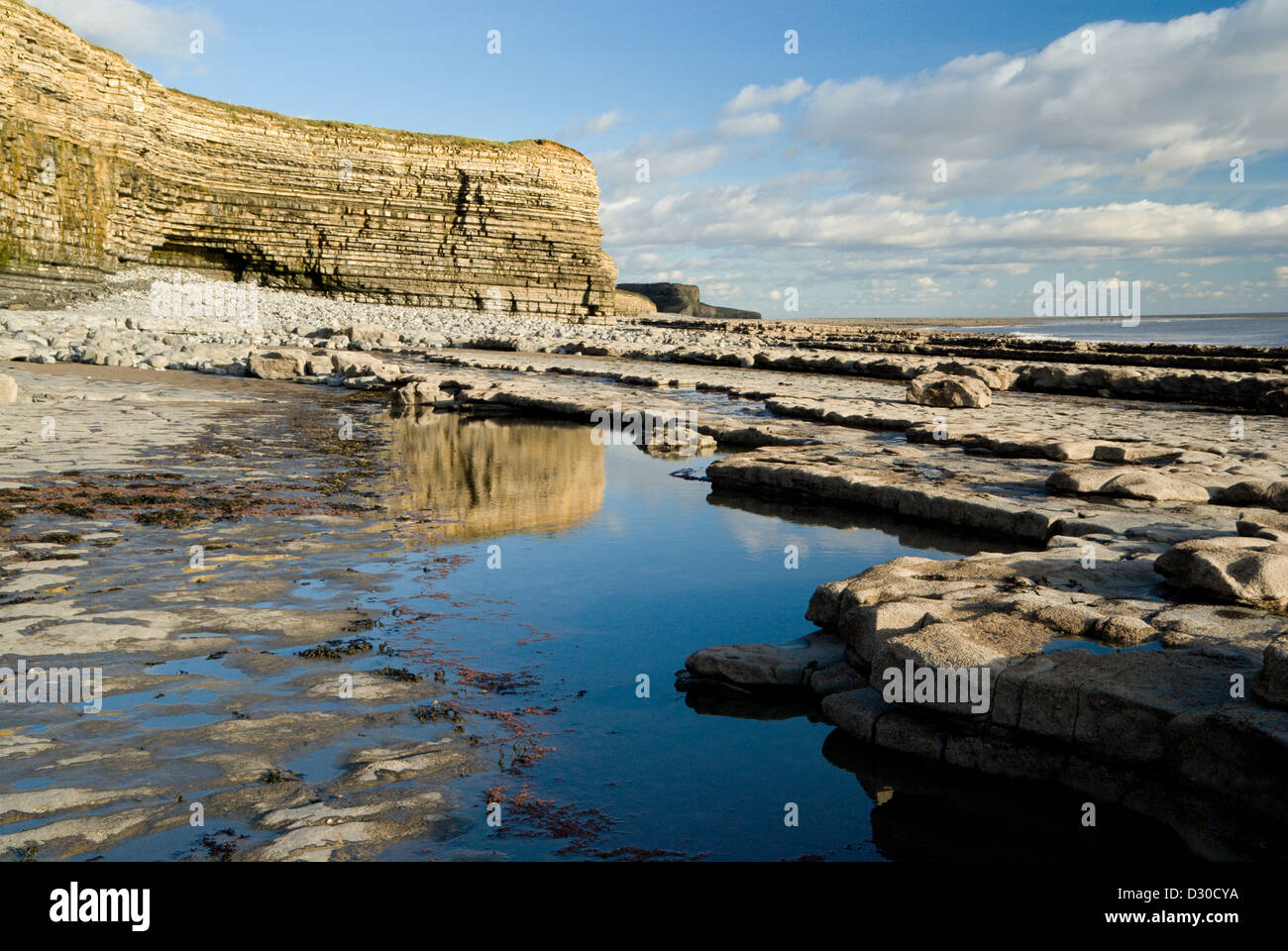 Saint Donats Beach, Llantwit Major, Glamorgan Heritage Costa, Vale of Glamorgan, South Wales, Regno Unito. Foto Stock