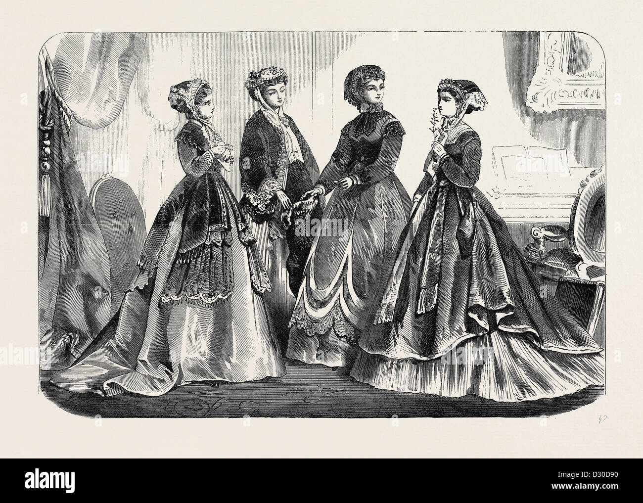 Moda di Parigi per il mese di novembre in FRANCIA 1867 Foto Stock