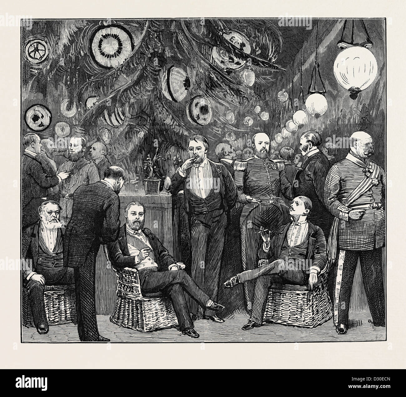 Il principe e la principessa di Galles a Chatsworth: l'Orangery illuminato Foto Stock