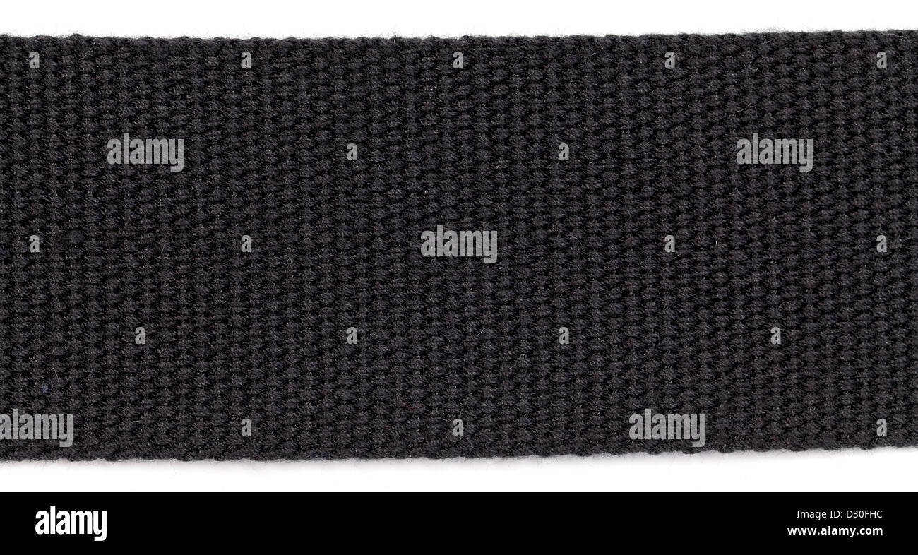 Alta risoluzione texture del nastro del nero a grana grossa tessuto denso Foto Stock