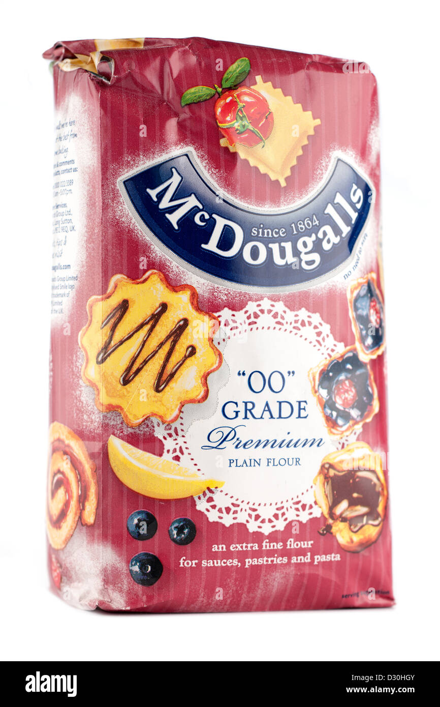 Sacchetto di 00 Premium grade pianura extra fine farina bianca da Mc Dougalls Foto Stock