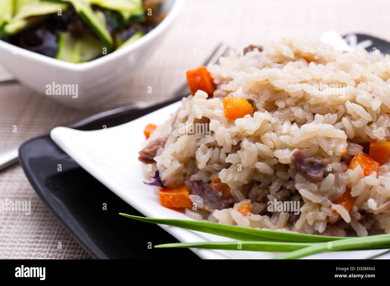 Vegetali di riso fritto Foto Stock