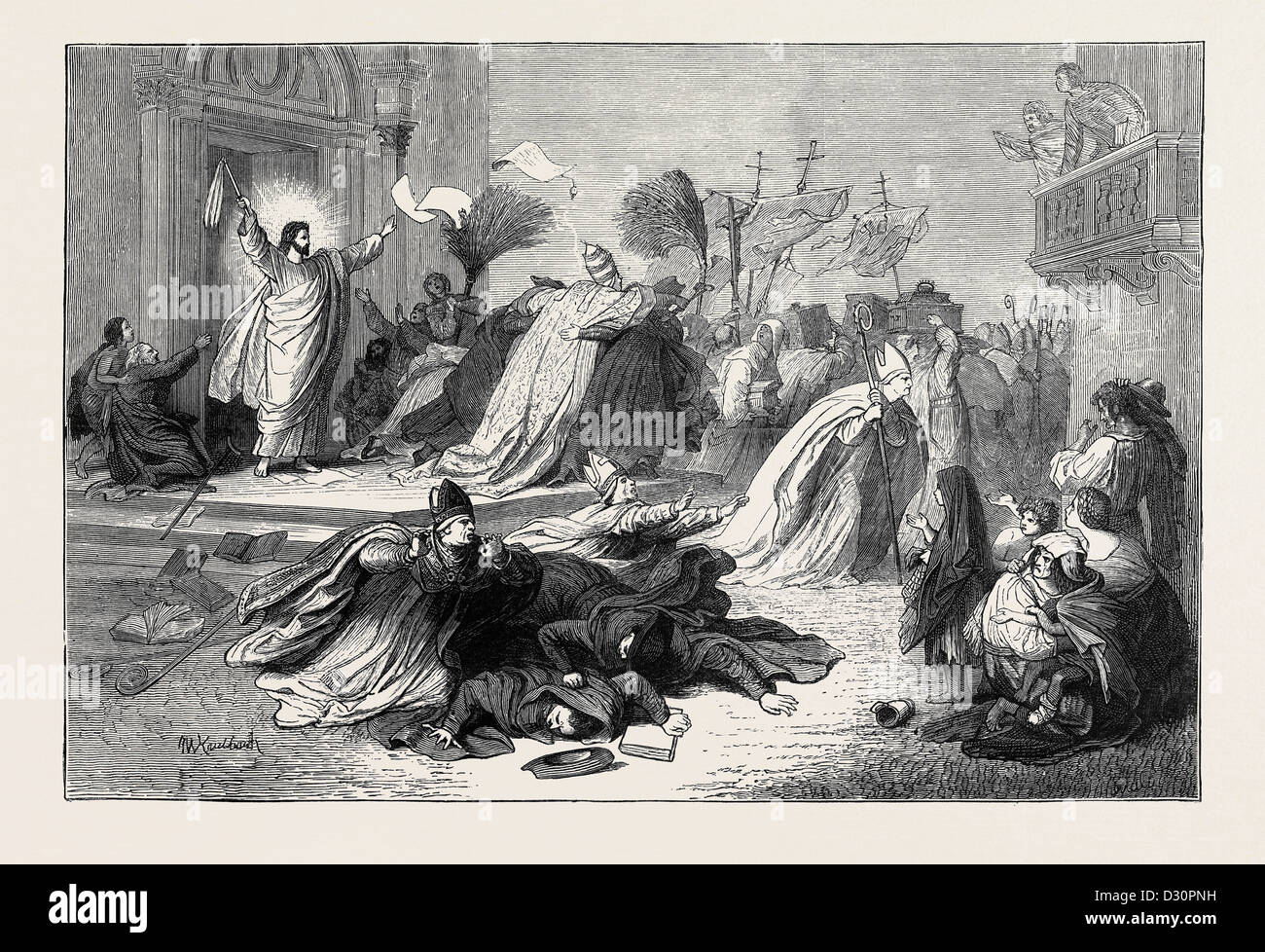 Una foto da Wilhelm von Kaulbach: 'il flagello di piccole corde", DISPERSIONE DEL CONCILIO VATICANO Foto Stock