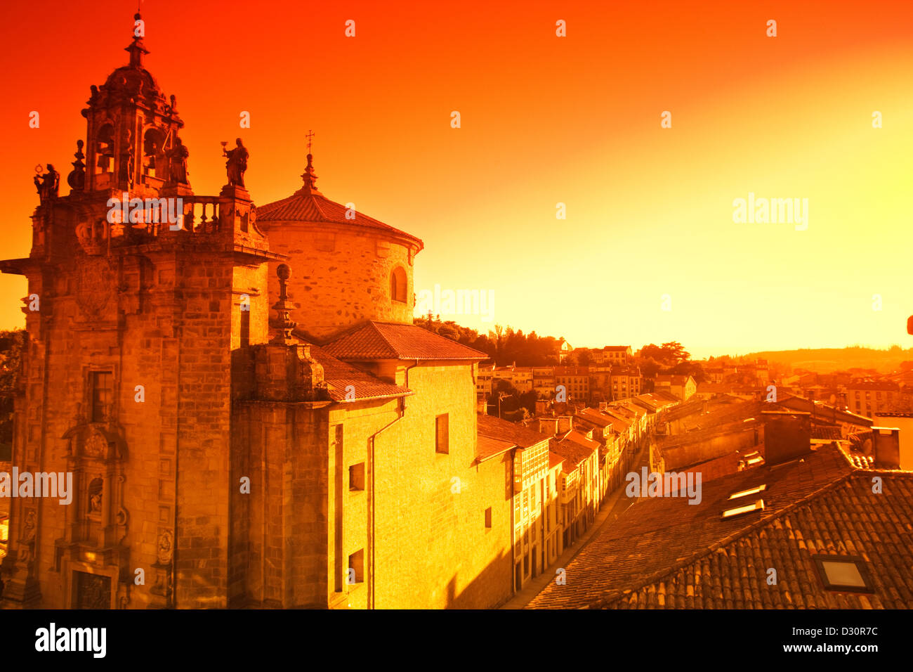 SAN FRUCTUOSO CHIESA RUA DAS HORTAS VECCHIA CITTÀ DI SANTIAGO DE COMPOSTELA Galizia Spagna Foto Stock