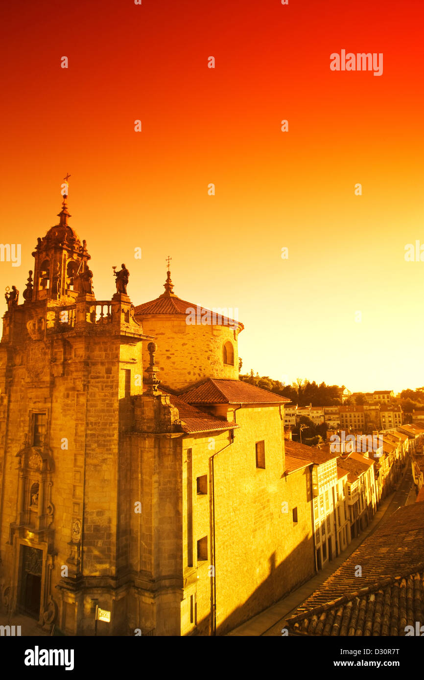 SAN FRUCTUOSO CHIESA RUA DAS HORTAS VECCHIA CITTÀ DI SANTIAGO DE COMPOSTELA Galizia Spagna Foto Stock