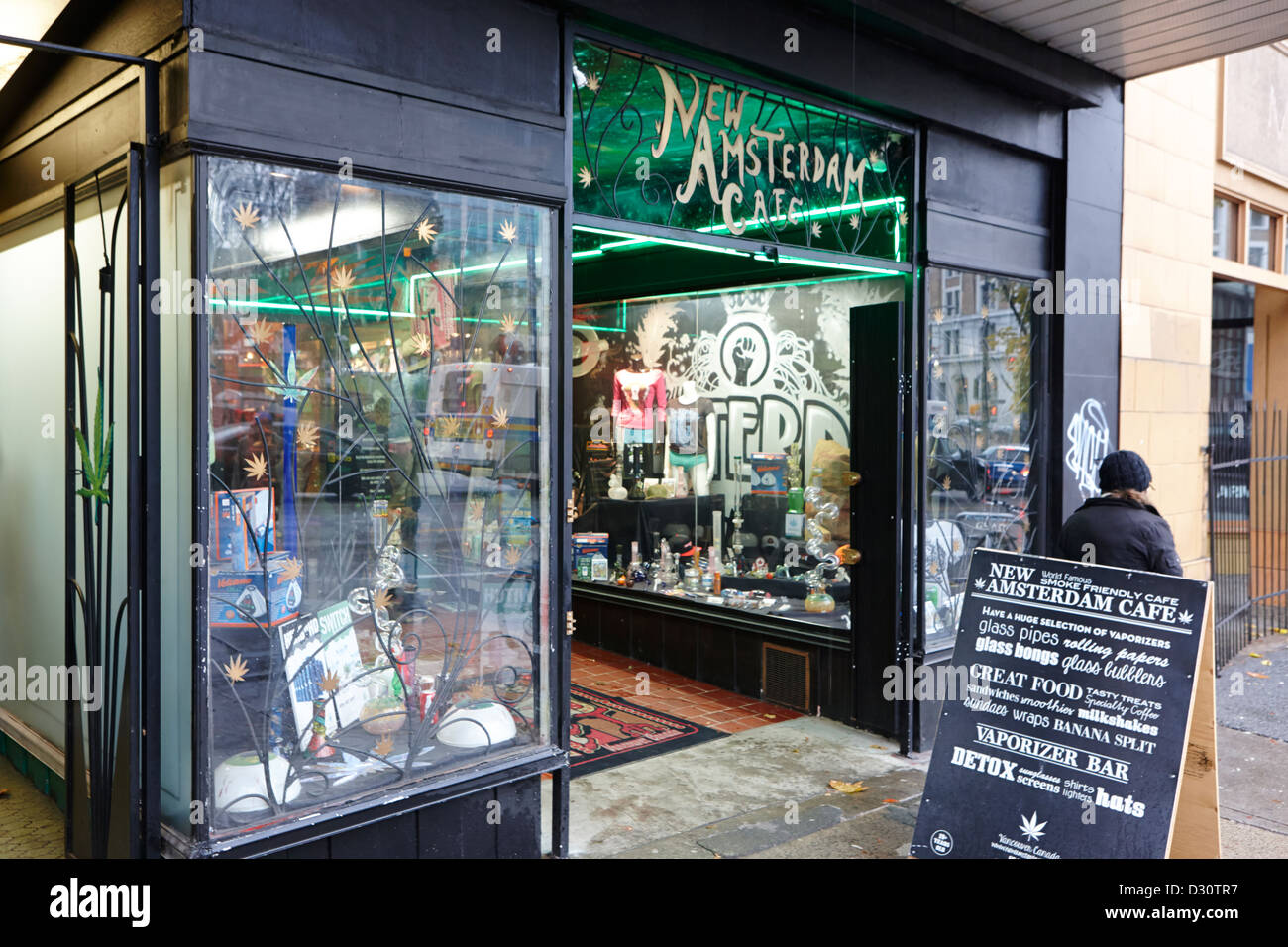 New Amsterdam cafe spazio sicuro per il fumo di cannabis Vancouver BC Canada Foto Stock