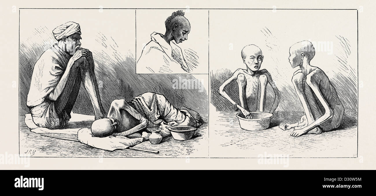 La carestia nel MADRAS PRESIDENZA: ALCUNI DEI MALATI Foto Stock