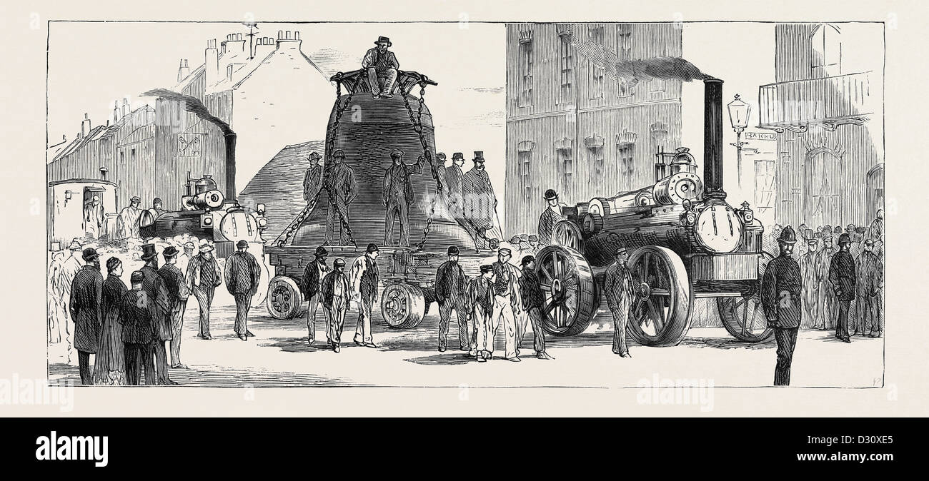 Grande Paolo: la nuova campana per ST. La CATTEDRALE DI SAN PAOLO: IL DISTACCO: lasciando LOUGHBOROUGH per Londra Foto Stock