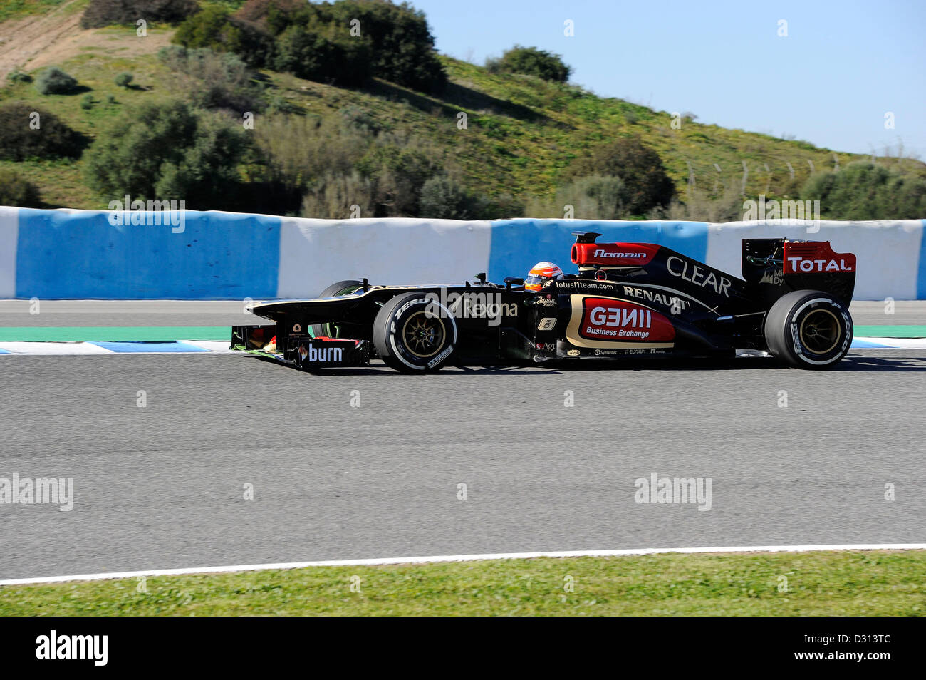 Test Jerez, Spagna 05.02.2013, Romain Grosjean, Team Lotus F1, foto:mspb/ Lukas Gorys Foto Stock