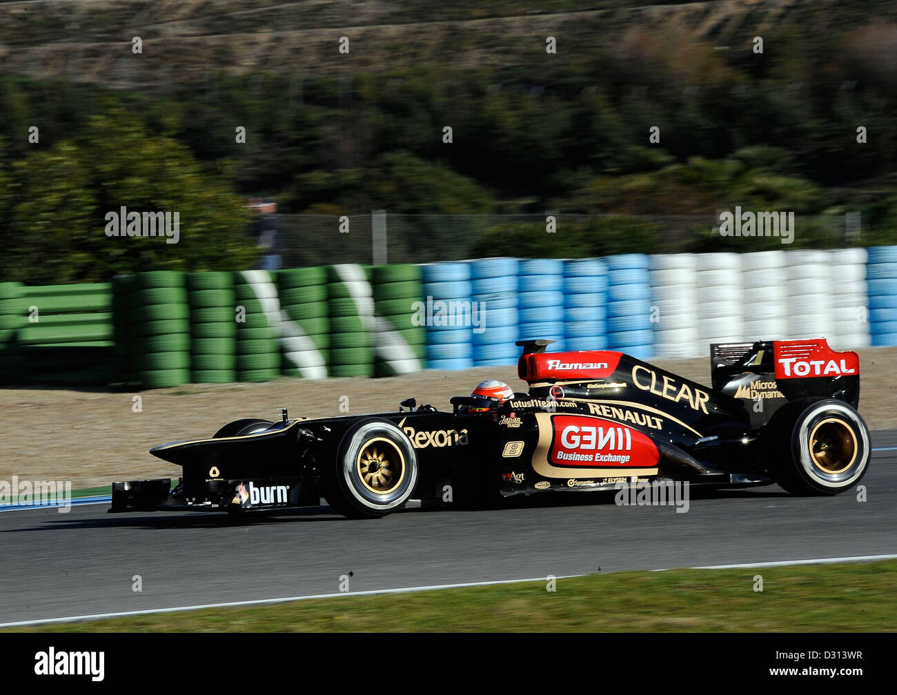Test Jerez, Spagna 05.02.2013, Romain Grosjean, Team Lotus F1, foto:mspb/ Lukas Gorys Foto Stock