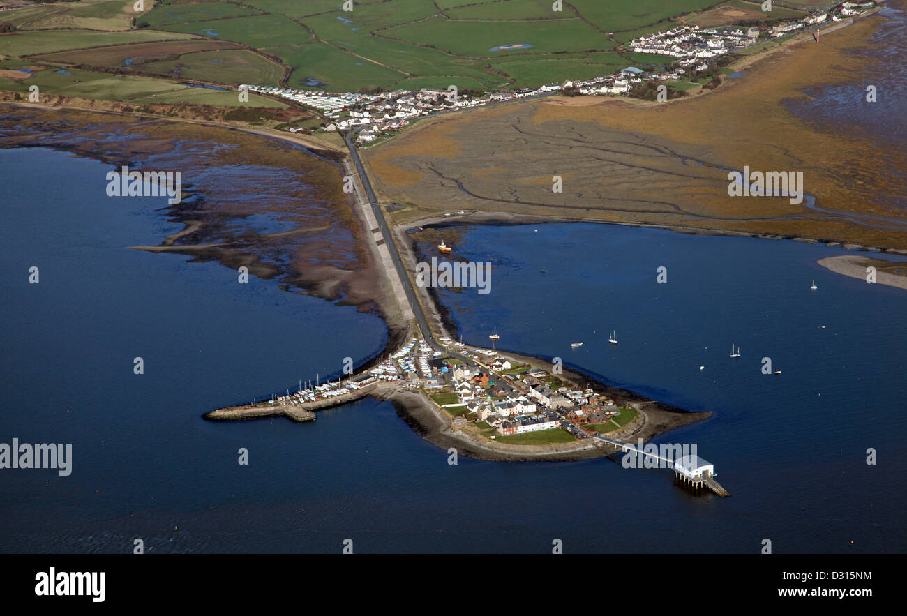 Veduta aerea dell'Isola di Roa e Rampside, vicino Barrow-in-Furness, Cumbria Foto Stock