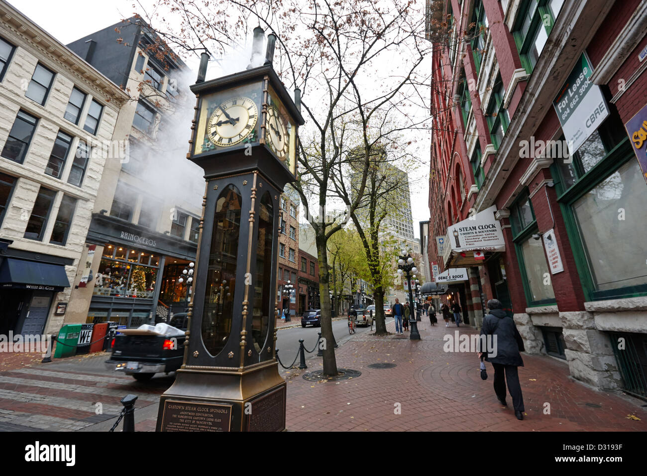 Vecchio Steam alimentato orologio sul water street nello storico quartiere Gastown Vancouver BC Canada Foto Stock
