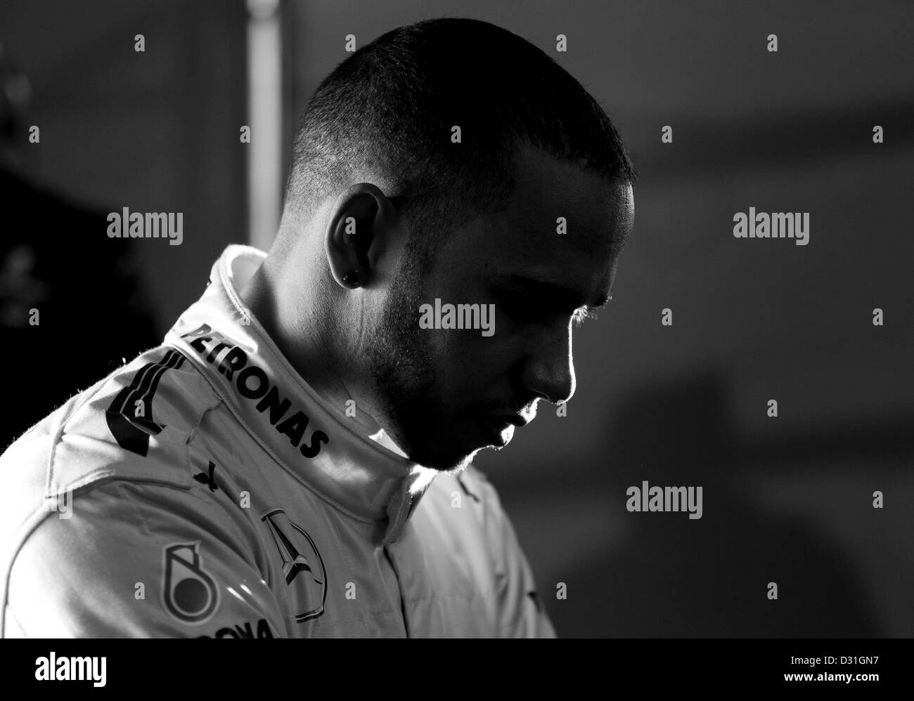 Jerez de la frontera, Spagna. Il 6 febbraio 2013. Motorsports: FIA Formula One World Championship 2013, F1 Test Jerez, Test day 2, Lewis Hamilton (GBR, Mercedes AMG F1). Credito: dpa picture alliance / Alamy Live News Foto Stock