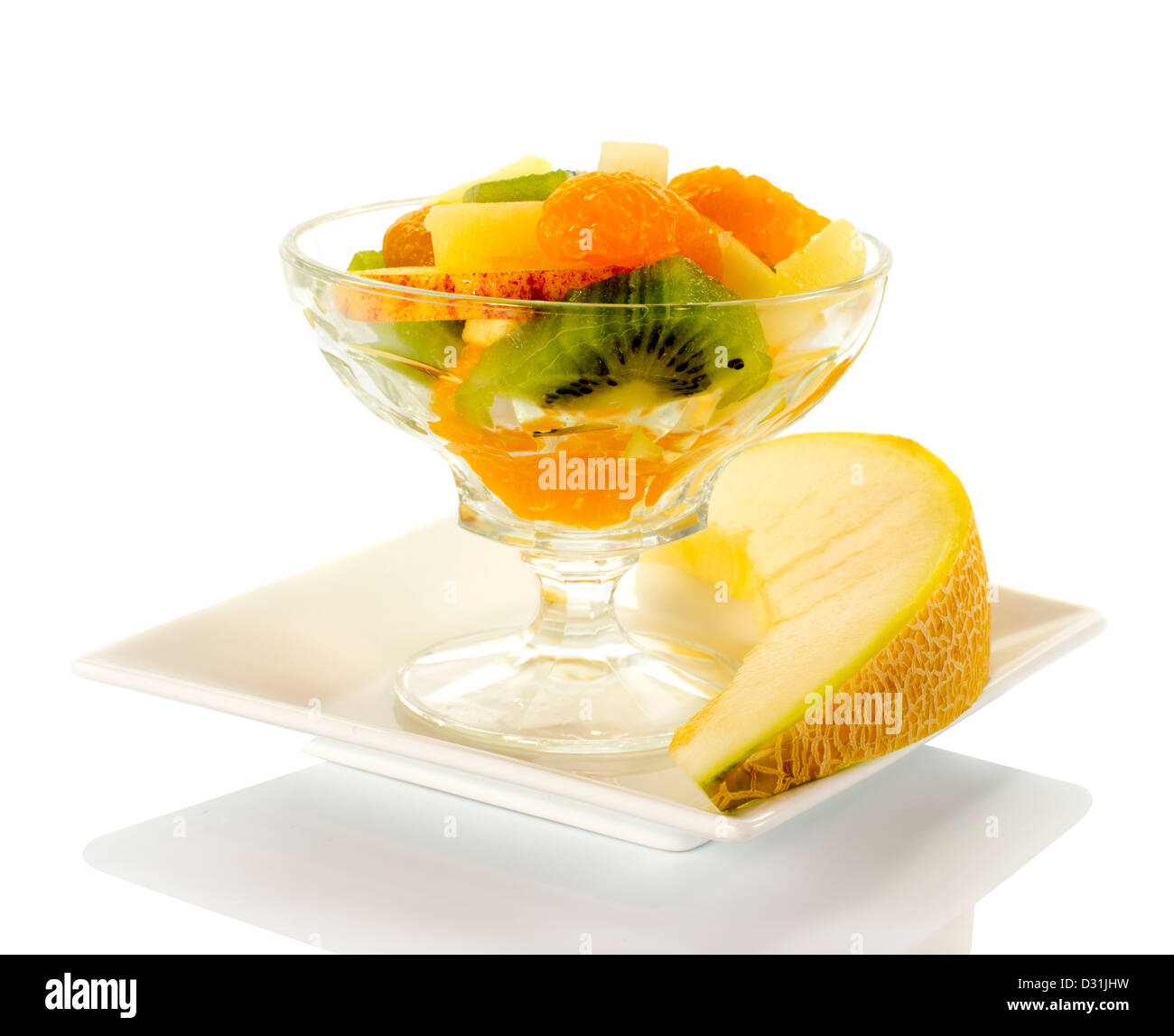 Freschi cocktail di frutta con apple kiwi in vetro Foto Stock