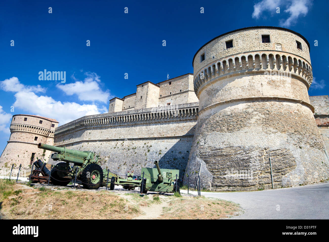 Vista della vecchia medievale rocca di San Leo città delle Marche regioni. Vi è la morte-luogo del Conte di Cagliostro Foto Stock