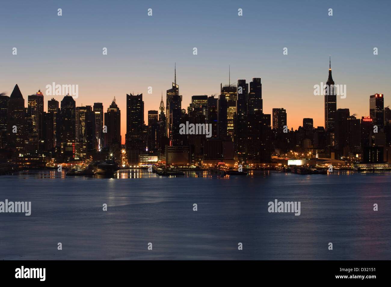 MIDTOWN skyline del fiume Hudson MANHATTAN NEW YORK STATI UNITI D'AMERICA Foto Stock