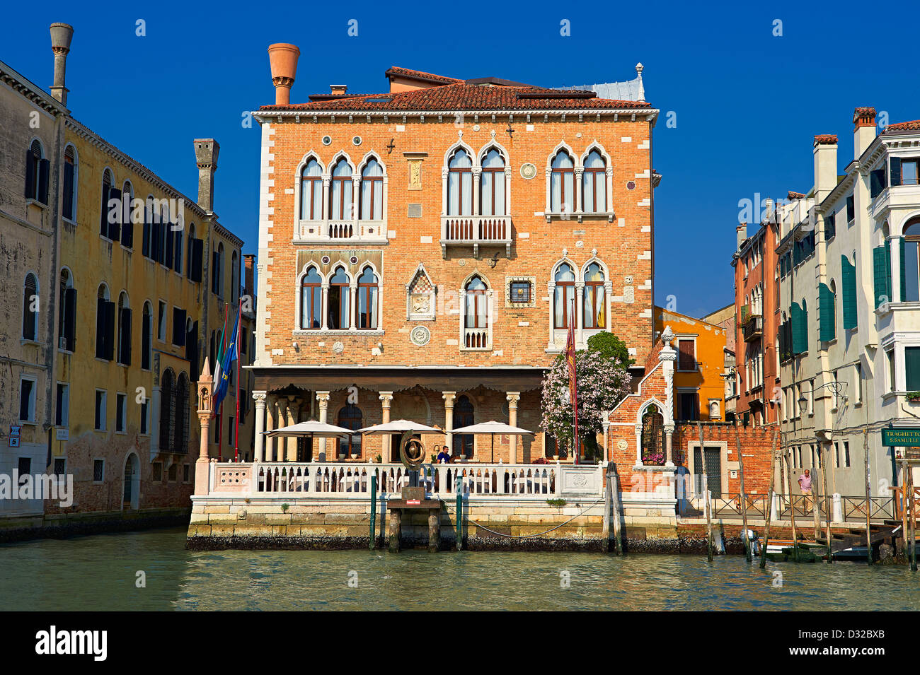 Gotico veneziano palazzi sul Canal Grande Venezia Foto Stock