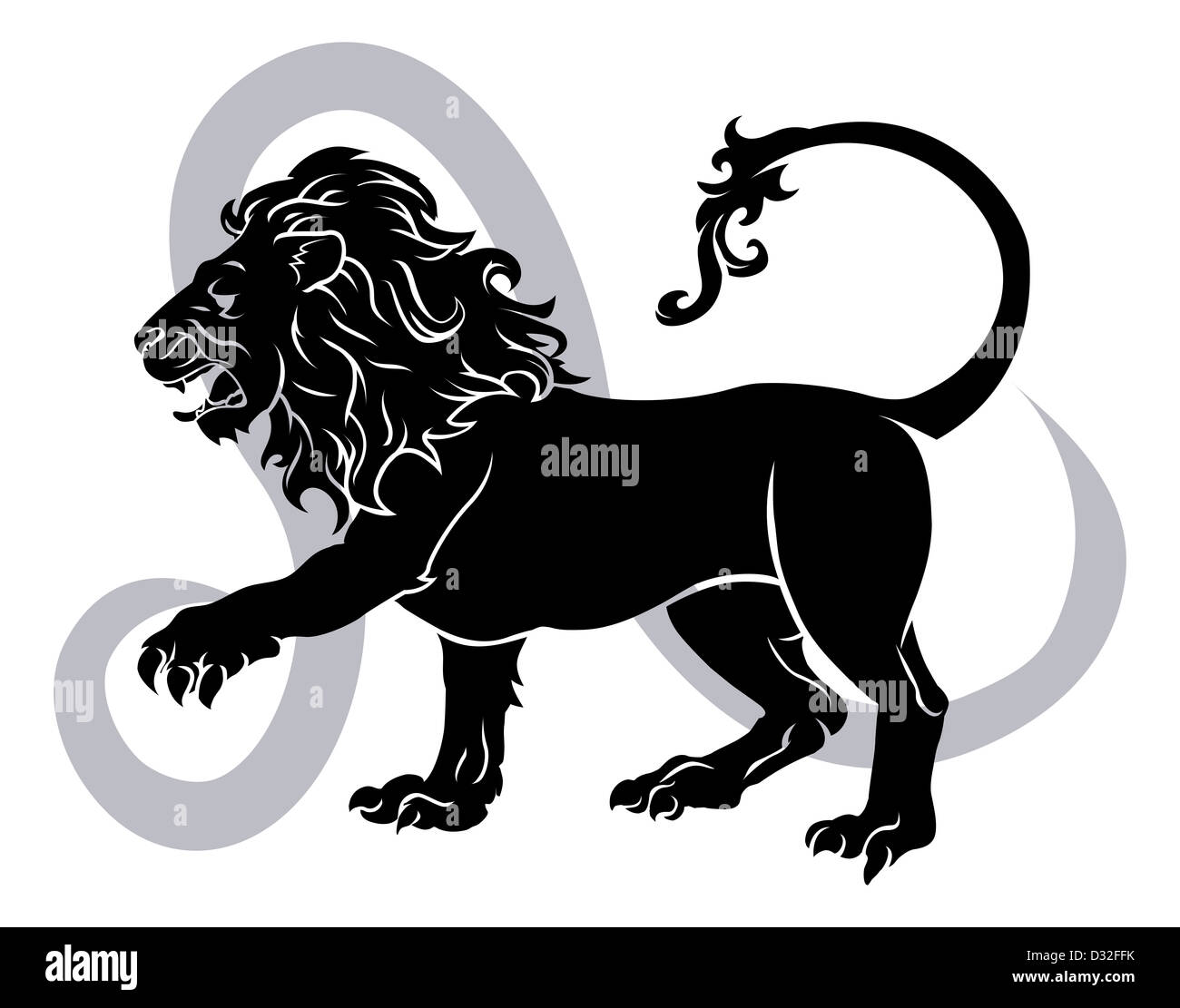 Illustrazione Di Leo Lion zodiaco oroscopo segno astrologia Foto Stock