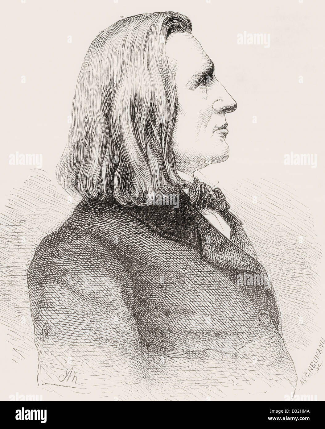 Franz Liszt , aka Franz Ritter von Liszt, 1811 - 1886. Xix secolo compositore ungherese, pianista, conduttore e insegnante. Foto Stock