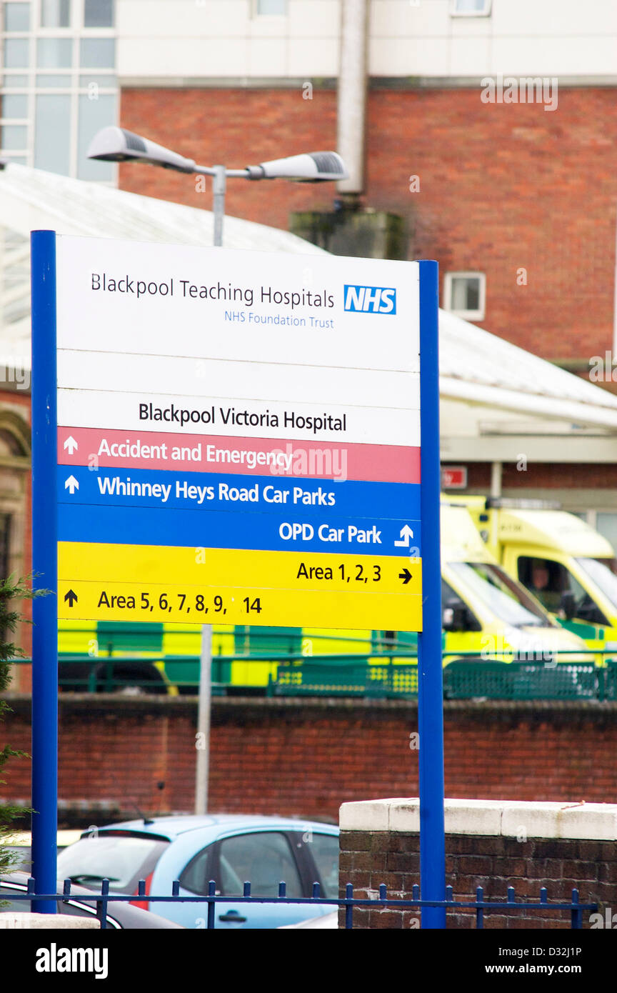 Blackpool,UK 7 febbraio 2013 Blackpool insegnamento Hospitals NHS Foundation Trust (Victoria Hospital) è uno dei cinque ospedali indagati nella scia dell'inchiesta pubblica nelle carenze a Staffordshire ospedale. Credito: Kevin walsh Alamy / Live News Foto Stock