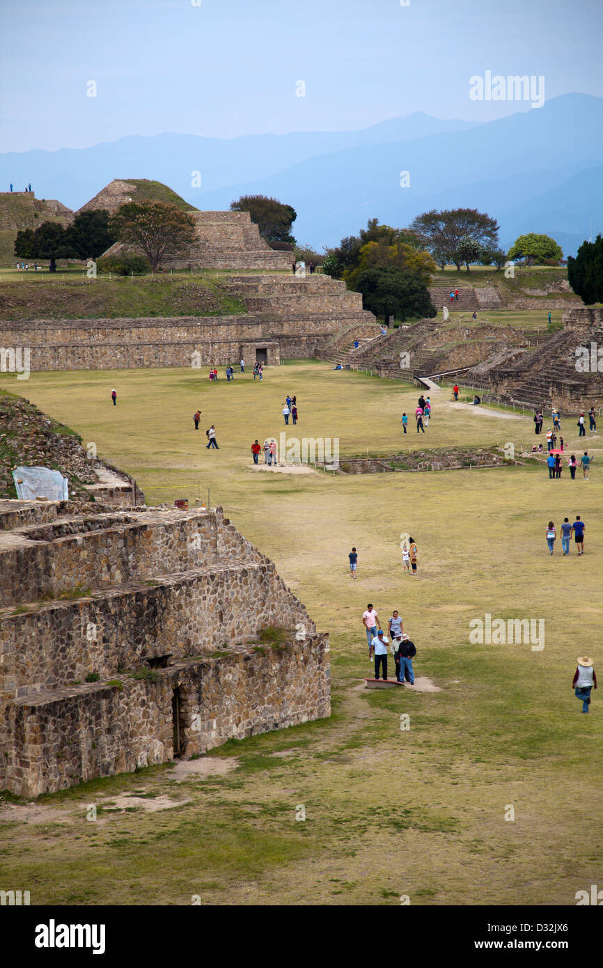 Monte Albán rovine archeologiche Sito in Oaxaca - Messico Foto Stock