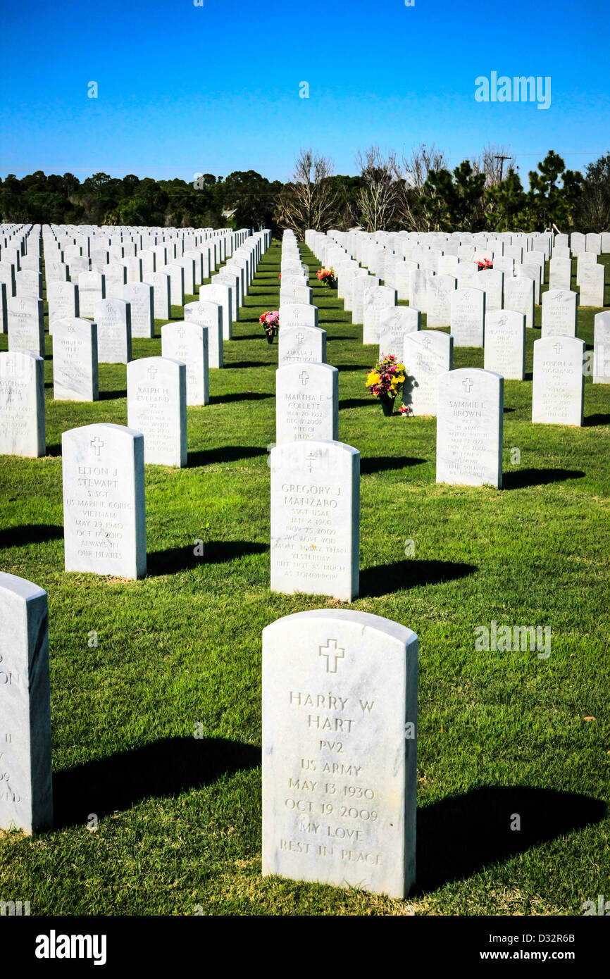 Le lapidi in Sarasota Cimitero Nazionale Florida Foto Stock