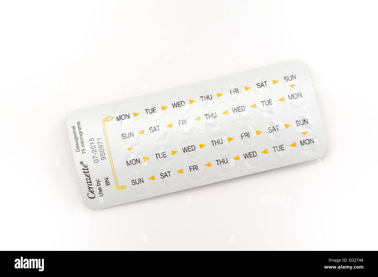 Cerazette (Sair-raz-et) è un farmaco che viene utilizzato nella contraccezione. Foto Stock