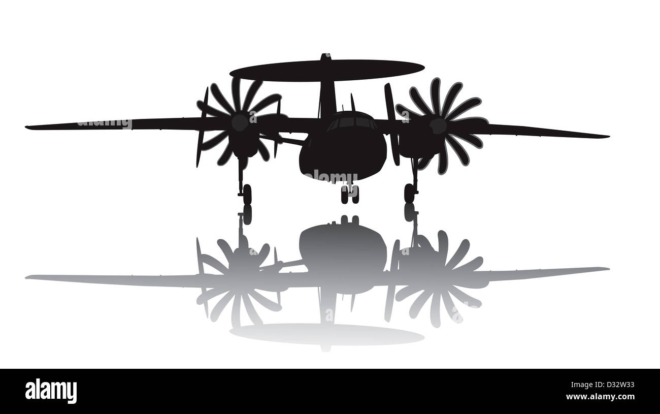 Aerei Awacs silhouette Foto Stock