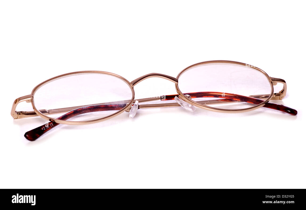 Oval gli occhiali da lettura studio ritaglio Foto Stock