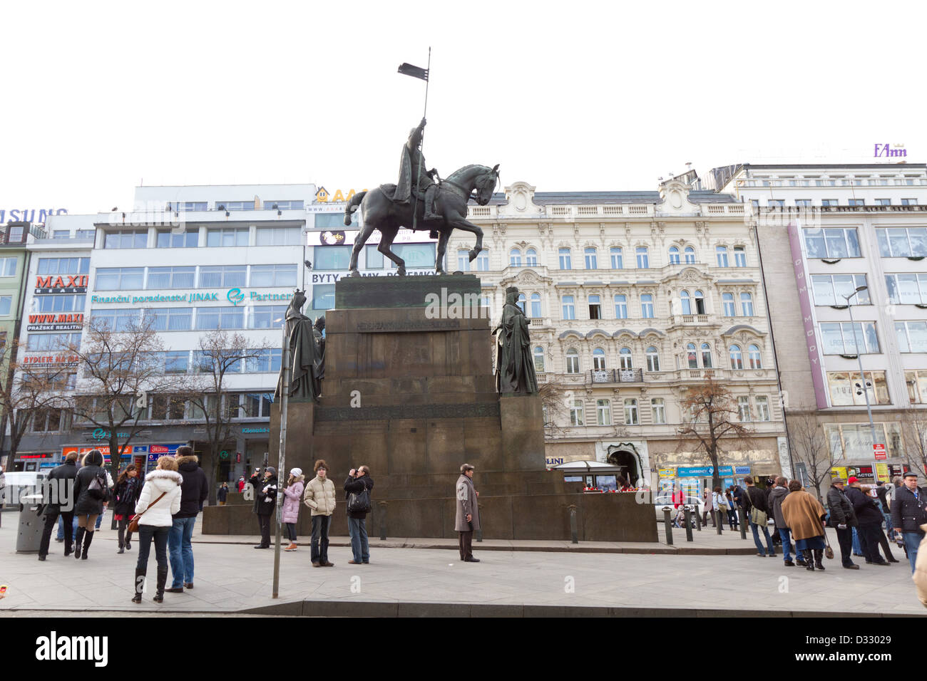 Un monumento in Piazza Venceslao a Praga. Repubblica ceca. Foto Stock