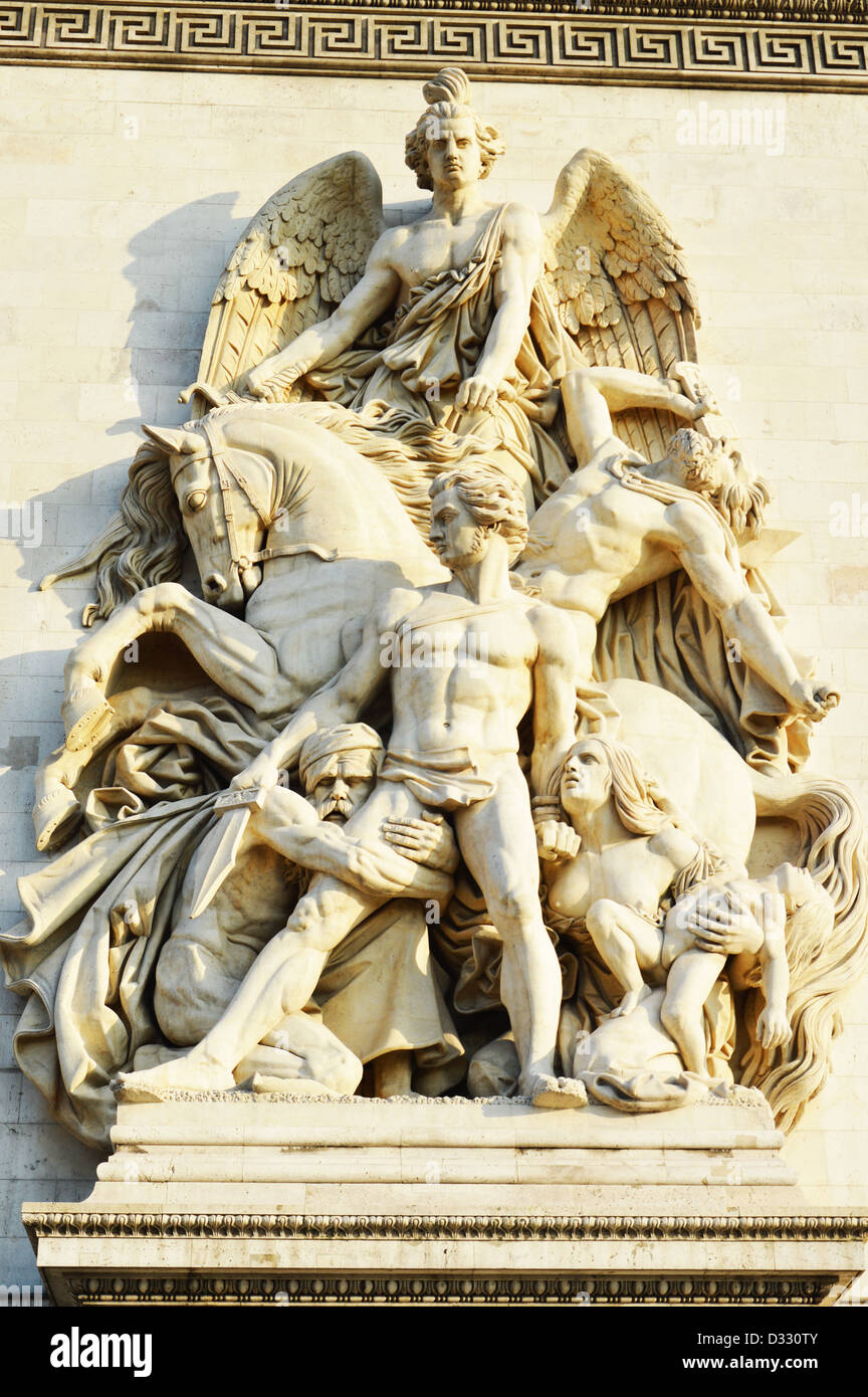I dettagli dell'Arc de Triomphe - Parigi Foto Stock