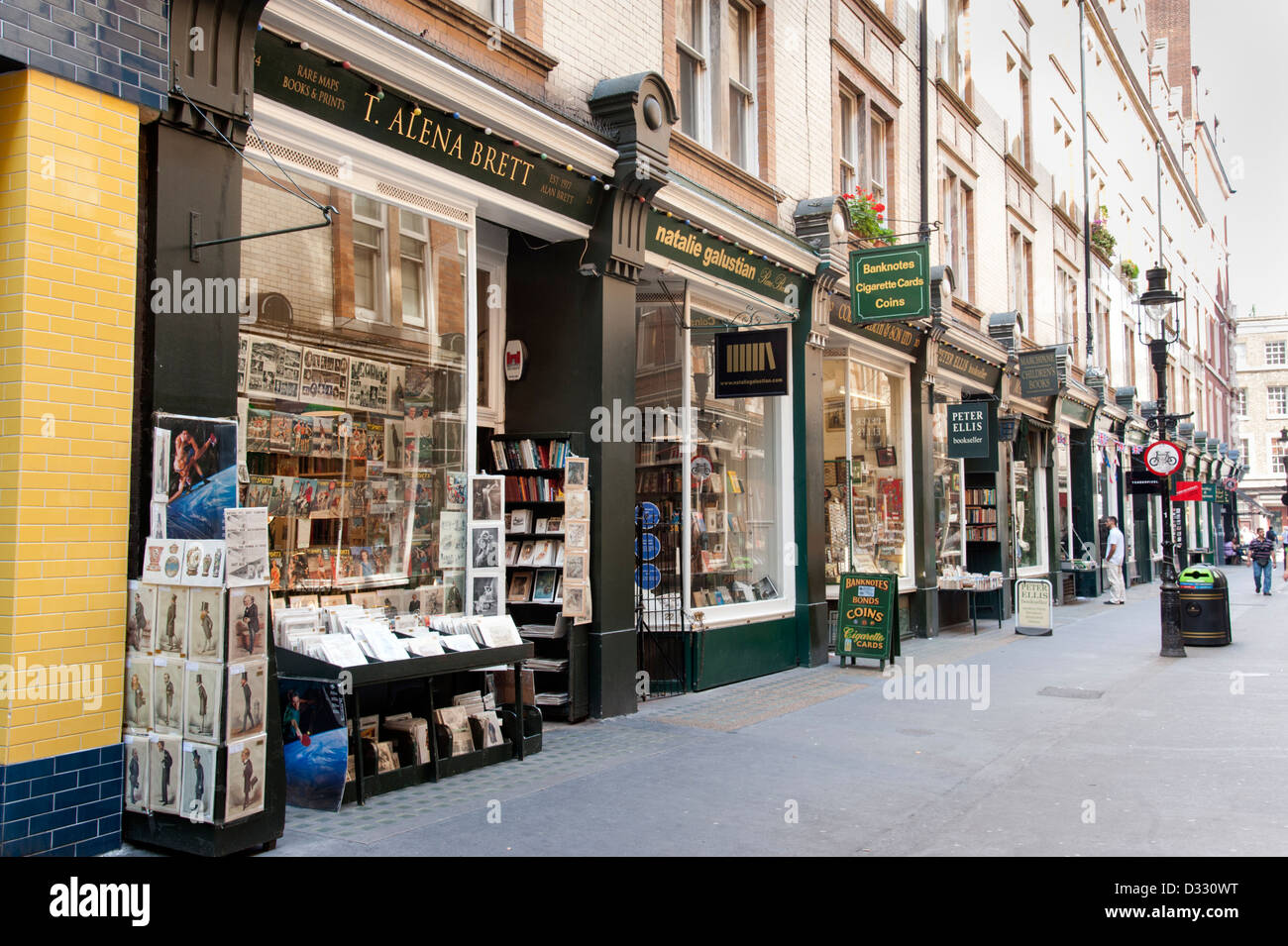 Librerie Antiquarie in Cecil Court, Londra, Inghilterra, Regno Unito Foto Stock