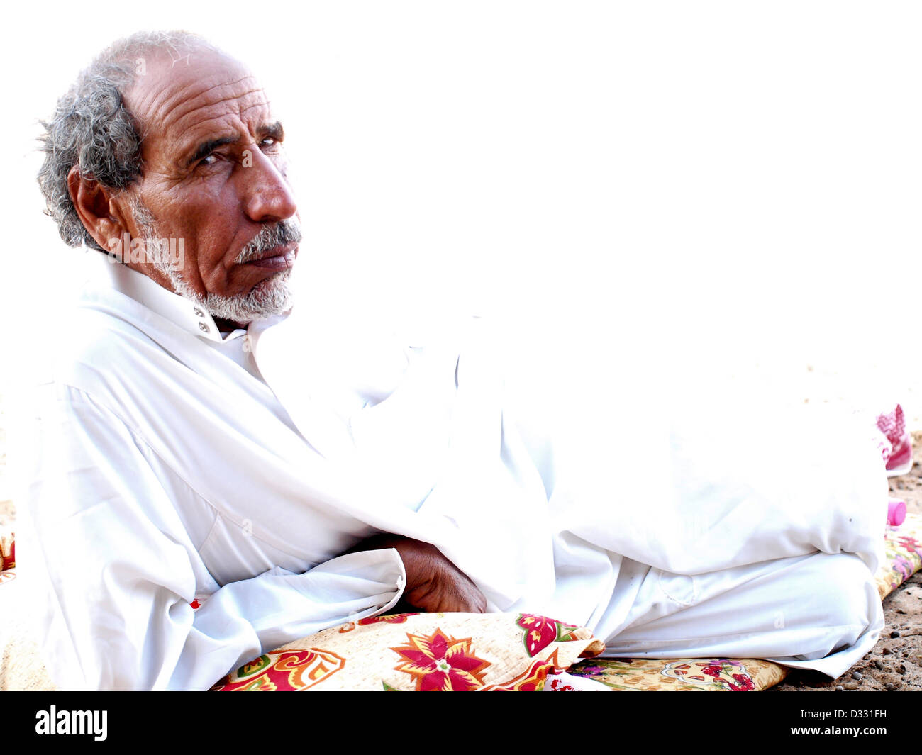 Arab Bedouin man a Wadi Rum, Giordania. Foto Stock