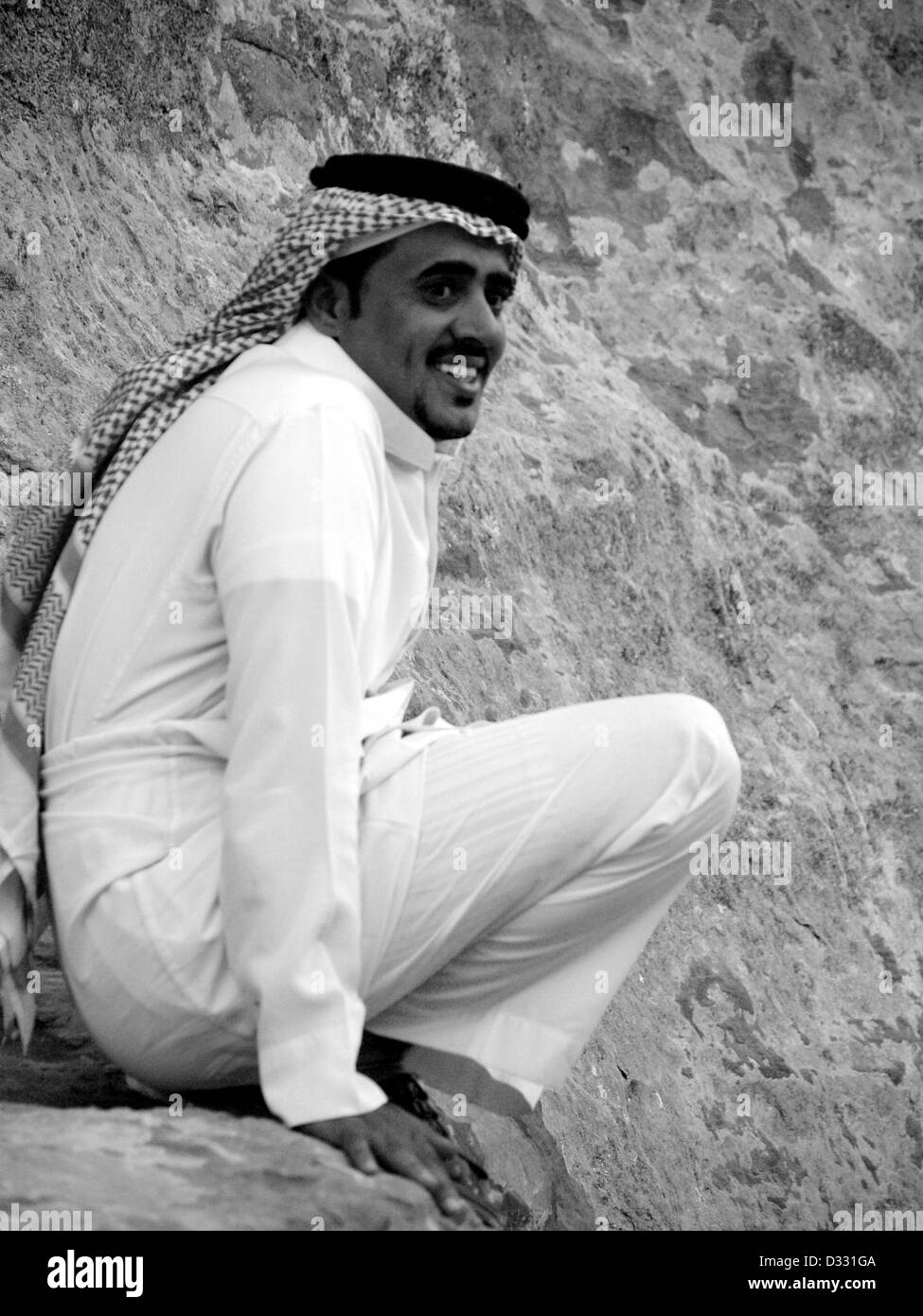 Arab Bedouin man a Wadi Rum, Giordania. Foto Stock