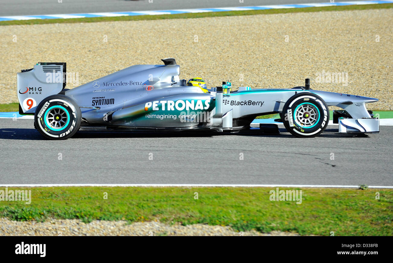 07.02.2013 Motorsport, Formula 1 test sul Circuito de Velocidad pista di Jerez de la Frontera, Spagna ---- Nico Rosberg (GER), Mercedes F1 W04 Foto Stock